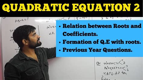 Quadratic Equation Iit Jee 2 Relation B W Roots And Coefficient Previous Year Question Youtube