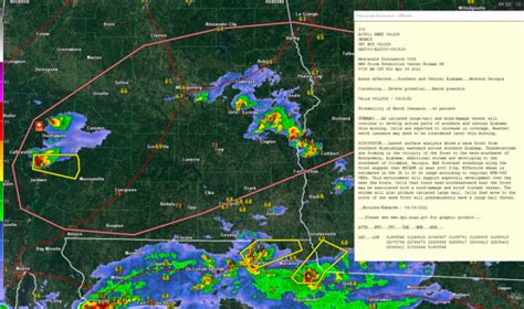 Mesoscale Discussion Posted For South Central Alabama Storms Will Be Increasing Watch May Be