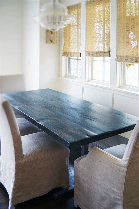 Rustic oak grey dining table - Abodeacious