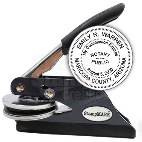 Notary Seal Embosser For Arizona State Includes Gold Burst Seal