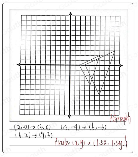 Solved Draw A Dilation With Center At The Origin Of The Triangle With