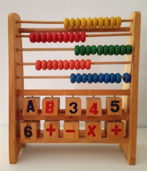 A Colorful Wooden Abacus Childs Vintage Educational Toy Etsy