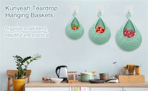 Pcs Hanging Fruit Baskets For Kitchen Teardrop Hanging Basket Boho