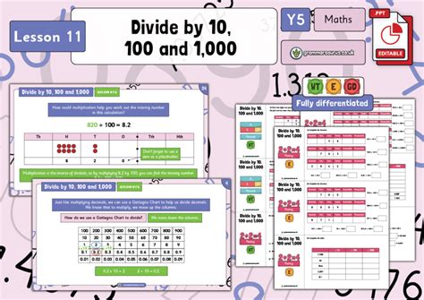 Year 5 Decimals Part 2 Divide By 10 100 And 1 000 Lesson 11 Grammarsaurus