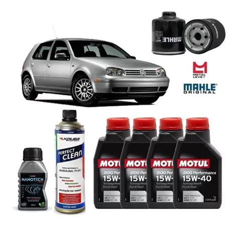 Kit Troca De Óleo Motul 2100 15w40 Vw Golf 2 0 Mahle Oc522