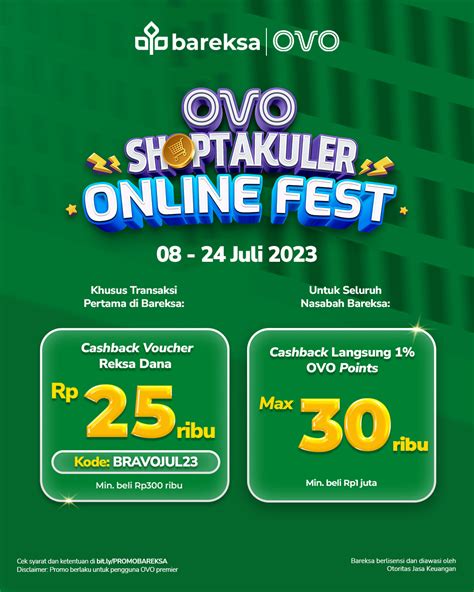 Promo Bareksa Ovo Investasi Bisa Raih Reksadana Dan Cashback Instan