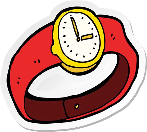 Sticker Of A Cartoon Wrist Watch 10547593 Vector Art At Vecteezy