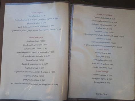 Menu At Osteria Dei Sani Restaurant Sasso Marconi