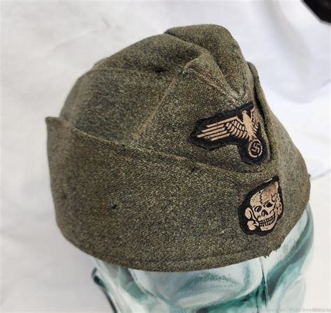 Wwii Ww2 Nsdap German Ss M40 Totenkopf Deathshead Overseas Side Cap Hat