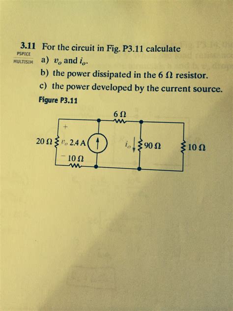 Solved For The Circuit In Fig P3 Ll Calculate V0 And I0