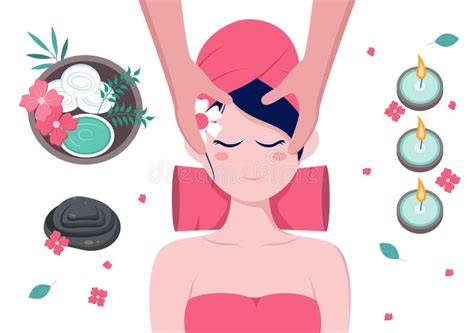 Massage Vector Illustration In Beauty Salon Body Spa Relaxation