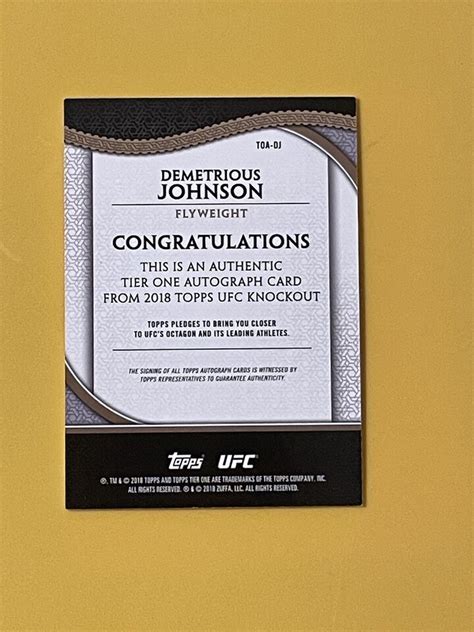 Demetrious Johnson Topps Ufc Knockout Tier Auto Toa Dj Ebay