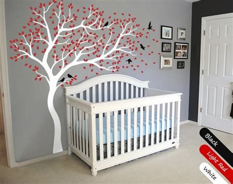 White Tree Wall Decal Huge Tree Wall Decal Wall Mural Stickers Nursery