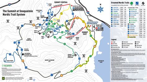 Loipenplan The Summit At Snoqualmie • Gespurte Loipen • Offene Loipen