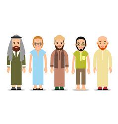 Muslim Man Or Arab Man Cartoon Character Stand In Vector Image