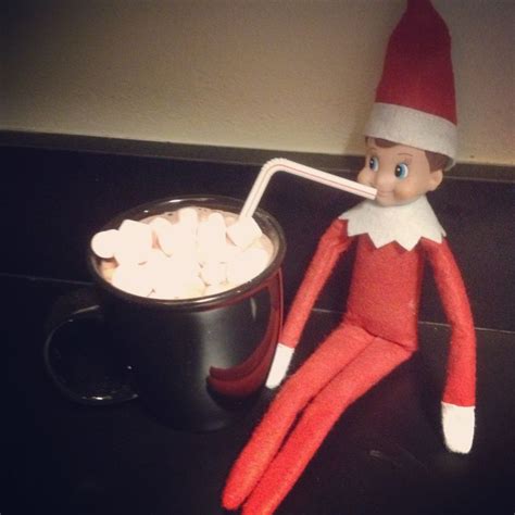 Sipping Hot Coco Elfontheshelf Hot Coco Elf On The Shelf Decor