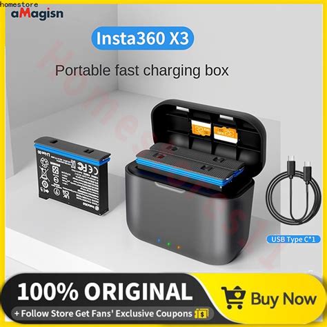 ZC Original AMagisn Insta360 X3 Fast Charger ONE X3 Action Camera