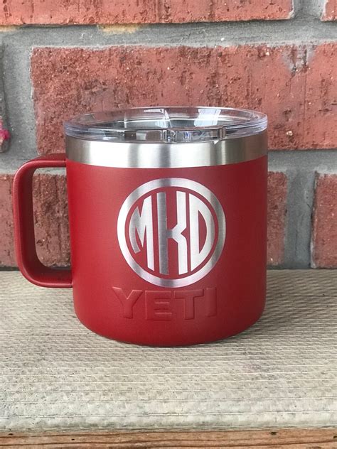 Pre Coated Yeti 14 Oz Mug With Laser Engraved Monogram Or Etsy