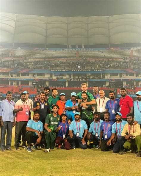 Pakistan Cricket Team With Hyderabad Stadiums Ground Staff Rcricket