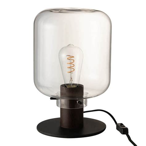 Retro Zwarte Tafellamp Met Rookglas Jolipa Kiyu Directlampen Nl