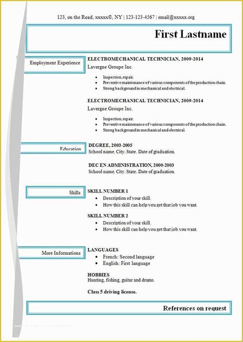 Free Simple Resume Templates Of Simple Resume Template 46 Free Samples Examples