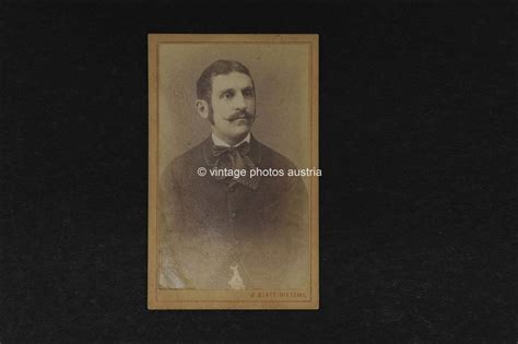 CDV Herr Mit Bart Fliege Foto Um 1880 J Blatt Hietzing Wiener