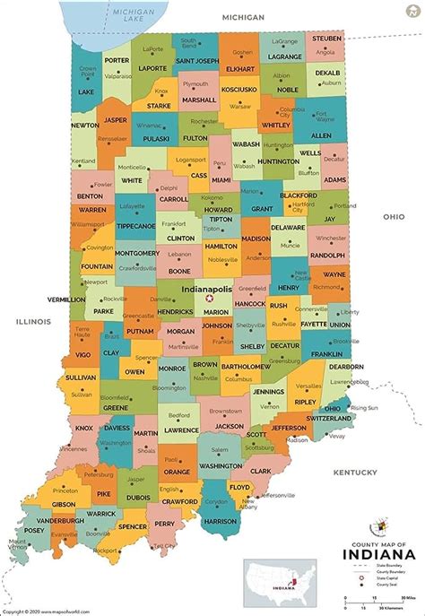 Detailed Indiana Physical Map With Stock Vector 46 Off