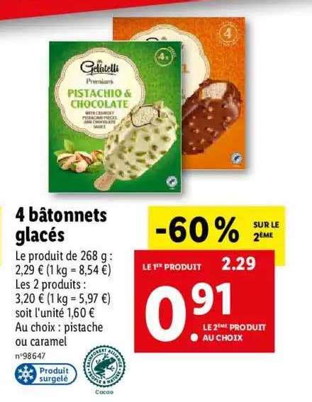 Promo 4 Bâtonnets Glacés Gelatelli chez Lidl iCatalogue fr