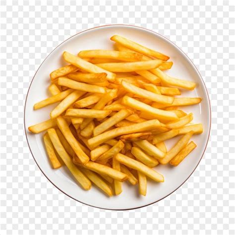 Top View Of French Fries On Ceramic Plate Hd Transparent Png French