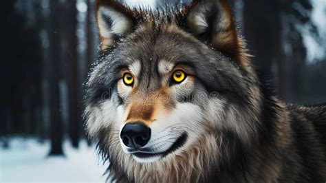 Gray wolf portrait stock illustration. Illustration of wolf - 302353465