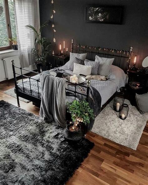 Dark Black And Cozy Bedroom Interior Design Bohobedroom Bedrooms