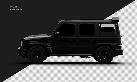 Premium PSD | Isolated realistic metallic black luxury modern pure sport suv car from left side view