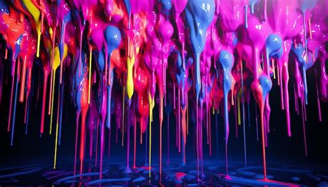 Premium AI Image | Neon drippy abstract background 8k quality wallpaper