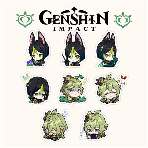 Genshin Impact Tighnari Collei Emoji Sticker Set Pcs Shopee