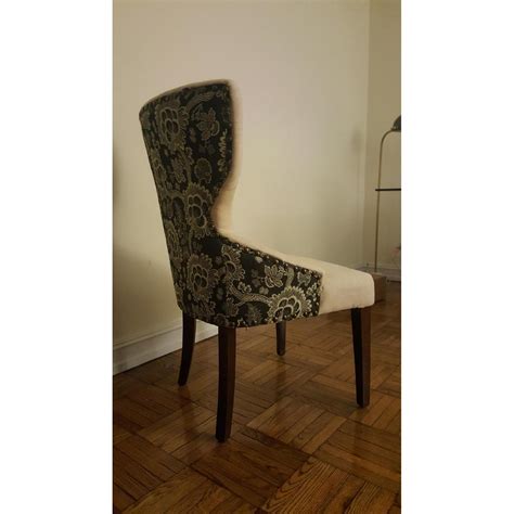 Black Floral And Linen Maxine Dining Chair Aptdeco