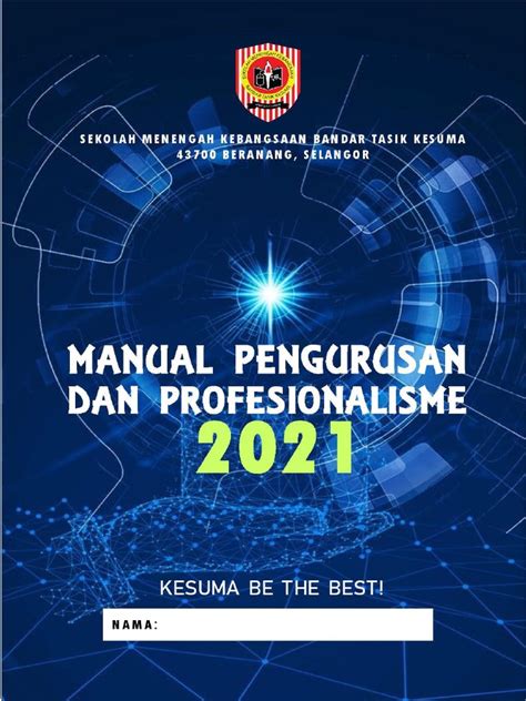 Manual Pengurusan Dan Profesionalisme 2021 Smkbtk Pdf