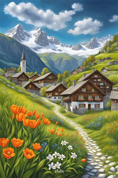 Solve Idyllic Alpine Village Jigsaw Puzzle Online With Pieces