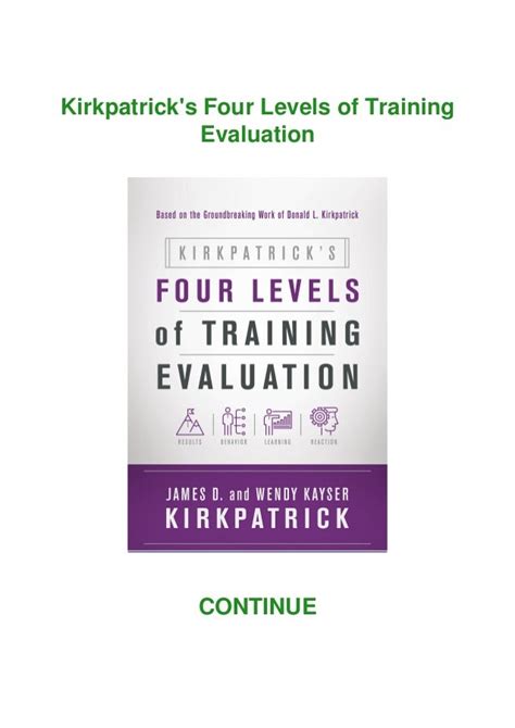 Pdf⚡ Kirkpatricks Four Levels Of Training Evaluation