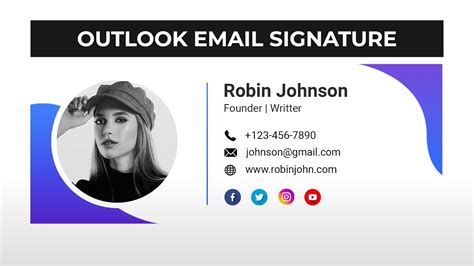 Outlook Email Signature PSD Template Photoshop Tutorial YouTube