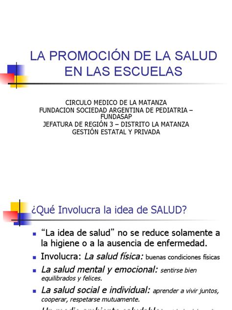 Promoción De La Salud En Escuelas Pdf Aprendizaje Sicología