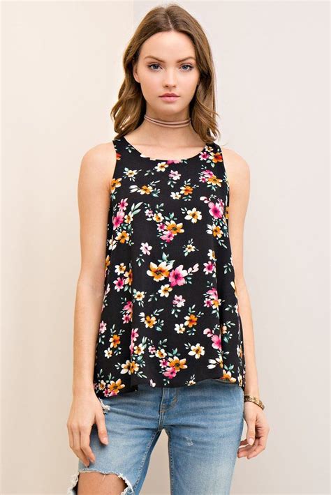 Floral Scoop Neck Tank Floral Tops Floral Floral Print Tank