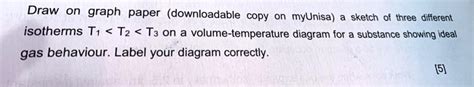 Solved Draw A Sketch Of Three Different Isotherms T1 T2 And T3 On A Volume Temperature