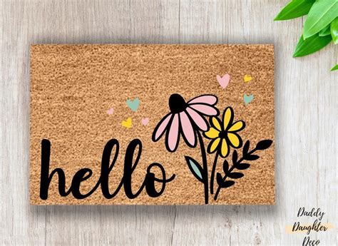 Flower Welcome Mat Sunflower Doormat Summer Doormat Etsy