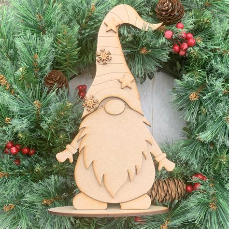 MDF Laser Cut Freestanding 25cm Nordic Gnome Christmas Gnome Etsy UK