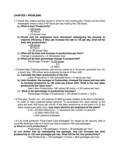Toaz Best Work CHAPTER 1 PROBLEMS 1 Chuck Sox Makes Wooden Boxes In
