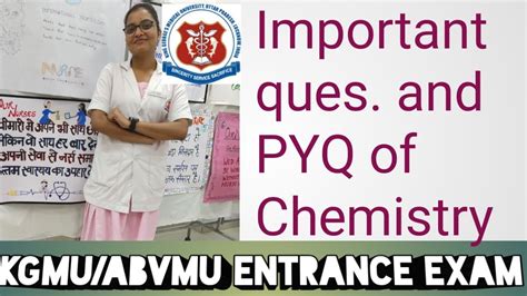 Kgmu Abvmu Entrance Exam Important Questions And Pyq Of Chemistry B Sc