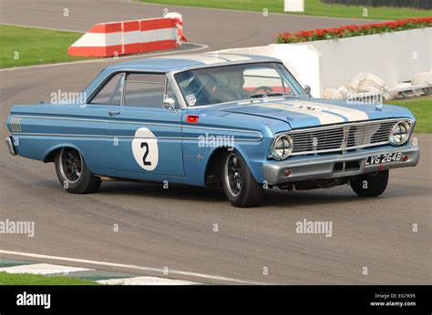 Ford Falcon racing at the Goodwood Revival. Classic vintage American ...