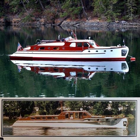 Vintages Classic Wooden Yacht 1939 Pre War Streamline Design Wood Boat