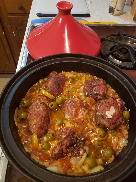 Homemade Moroccan Chicken Tagine With Green Olives Preserved Lemon