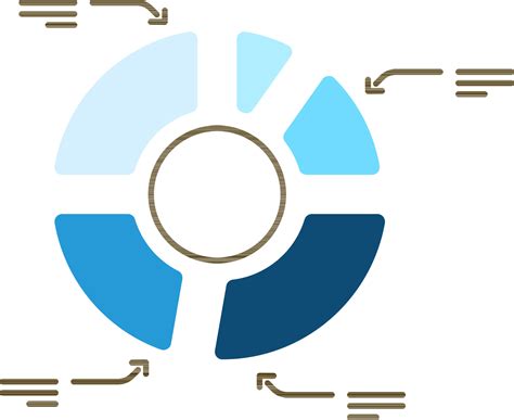 Vector Illustration Of Five Process Level Pie Chart Vector